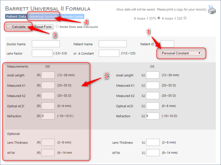 Fórmula Universal II de Barrett de ª generación para el cálculo de lentes intraoculares